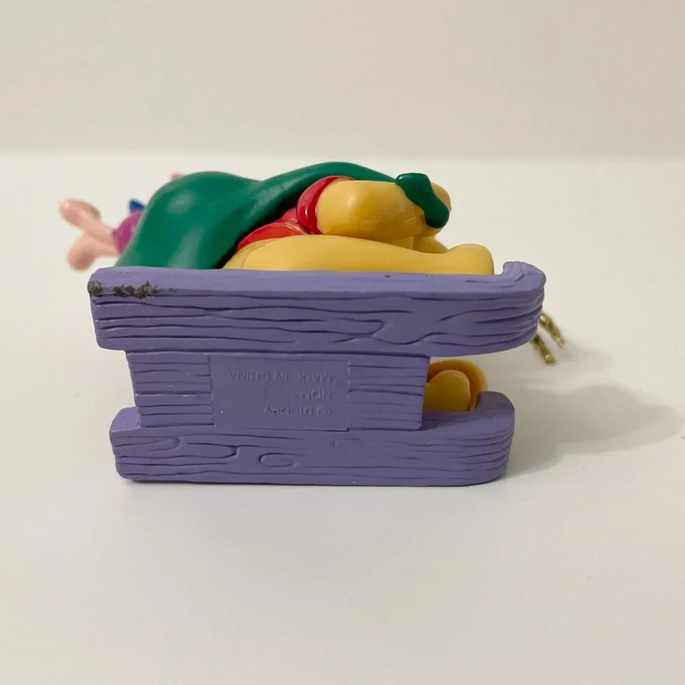 Disney Noma Winnie The Pooh And Piglet Christmas Tree Ornament Sleigh Sled - Picture 9 of 16